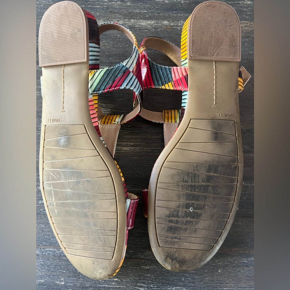 VANELI colorful T Strap sandal Sz 9.5 - Picture 6 of 6